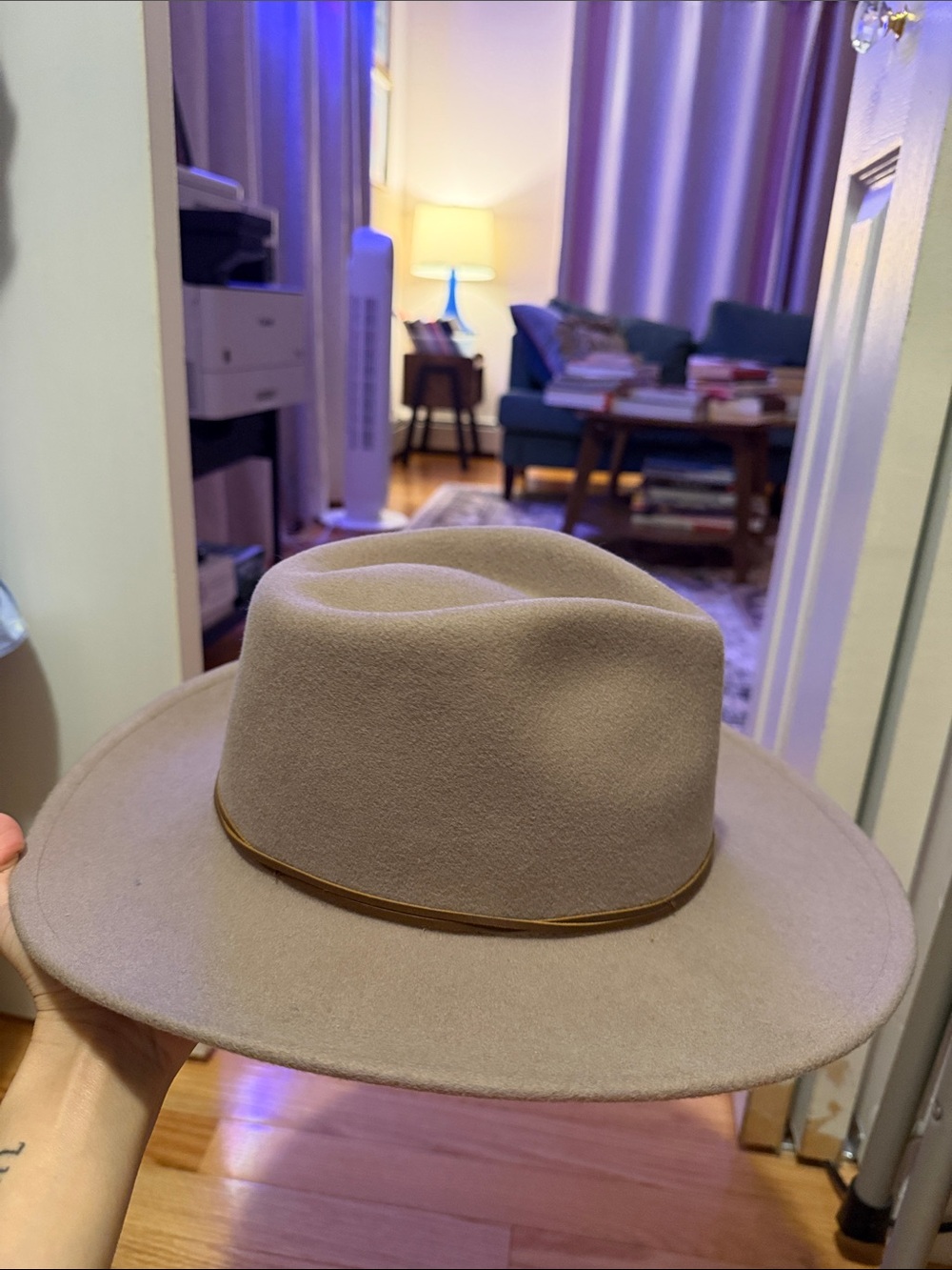 Wyeth by Todd Magill Taupe Wool Felt Fedora with Brown Trim